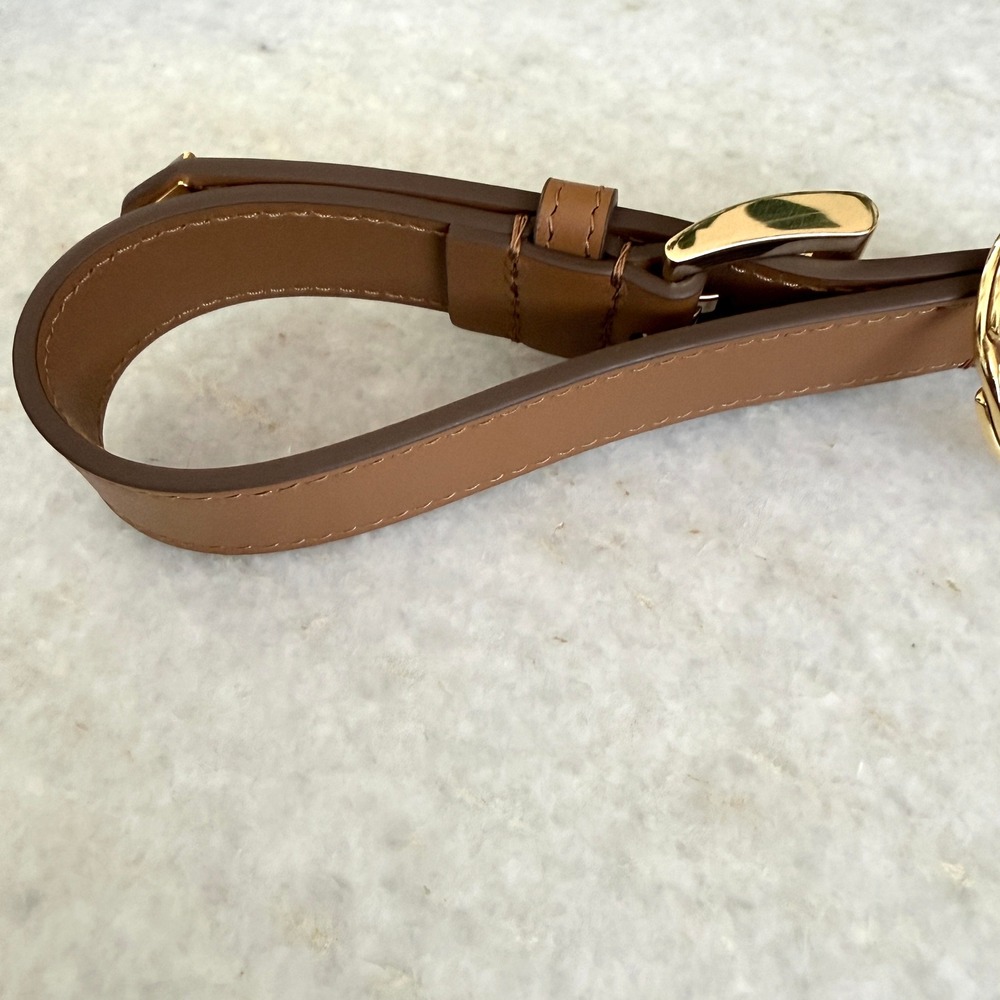 Prada Soft Leather Keychain Wristlet Brown & Gold 1PP186 Made in Italy - Picture 6 of 12